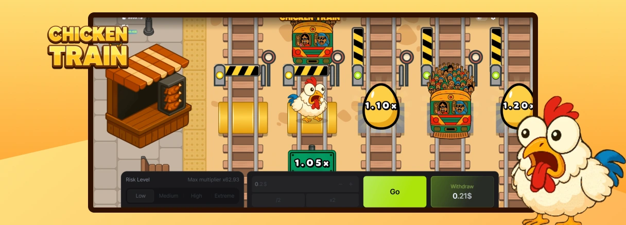 Grafika automatu Chicken Train.